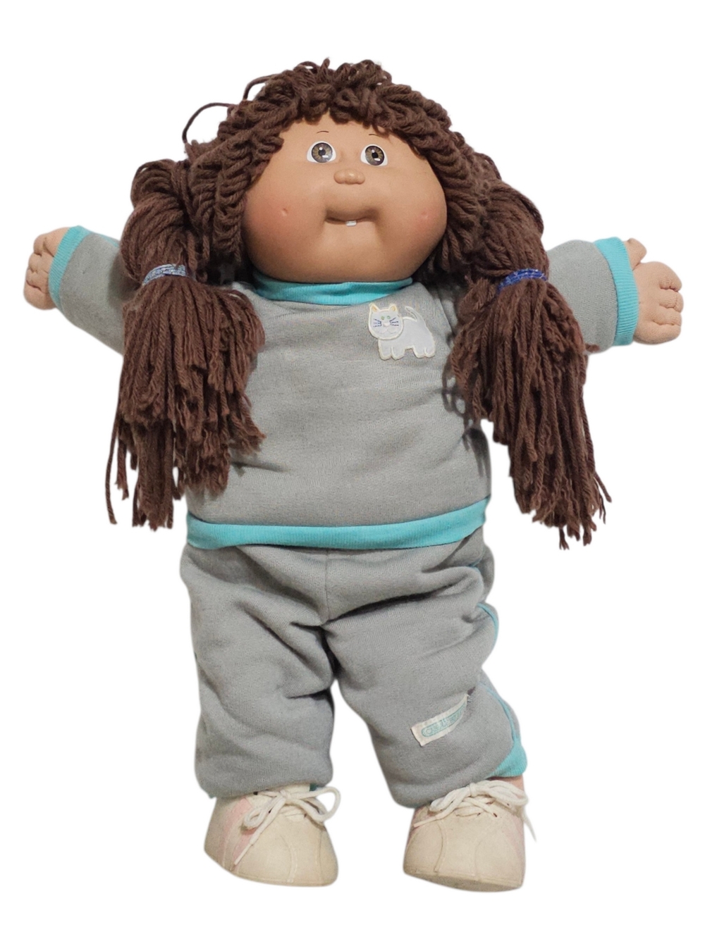 Cabbage Patch Vintage 1978 White Girl Exercise Doll Cat Sweats